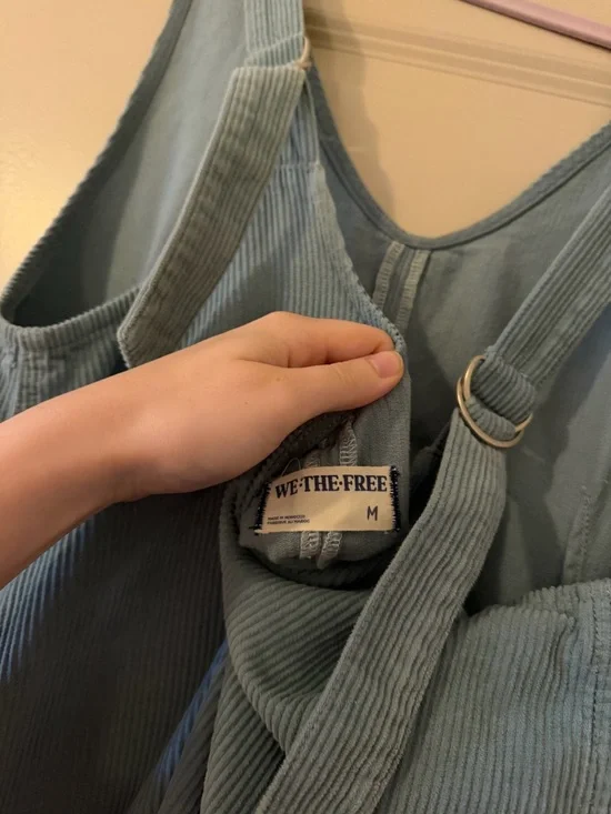 We The Free High Roller Cord Jumpsuit Blue Tourmaline - Size M - Picture 6 of 6